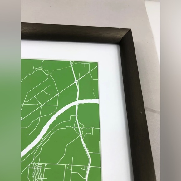 KANSAS CITY , City Map Framed Wall Art Print, Great Home Decor 14.5”x20” - Picture 9 of 11